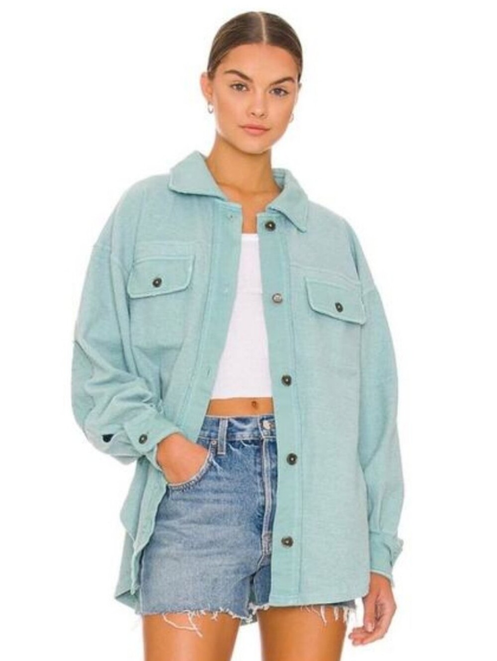Free People Ruby Jacket Aqua Size XS - Picture 4 of 7